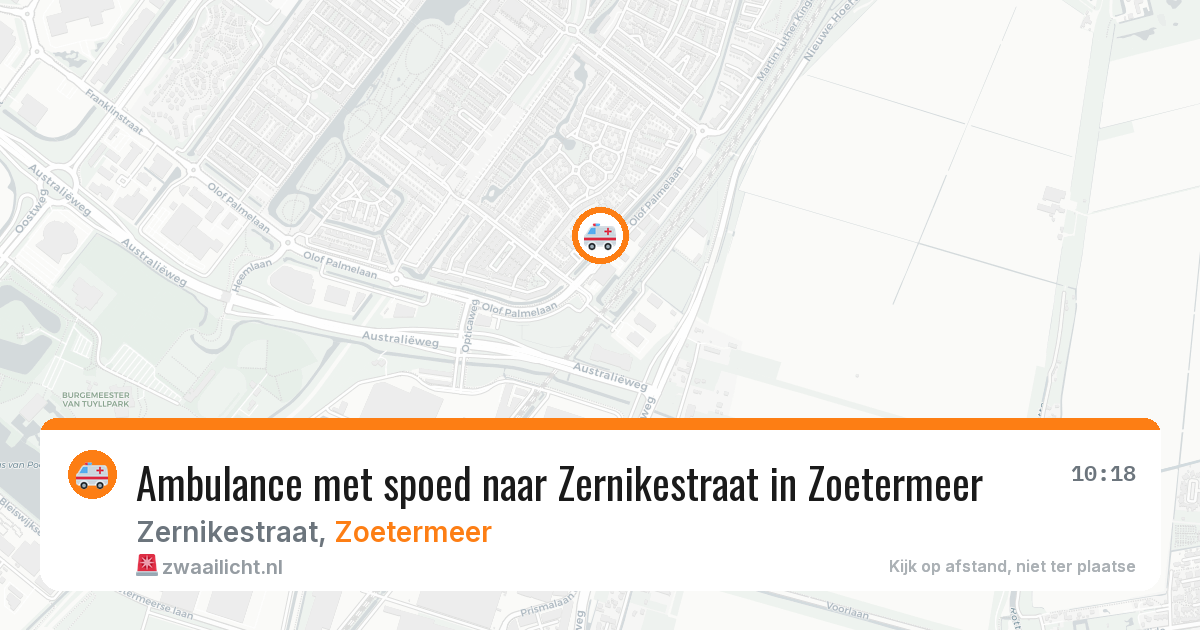 Ambulance met spoed naar Zernikestraat in Zoetermeer — 3 aug 2026