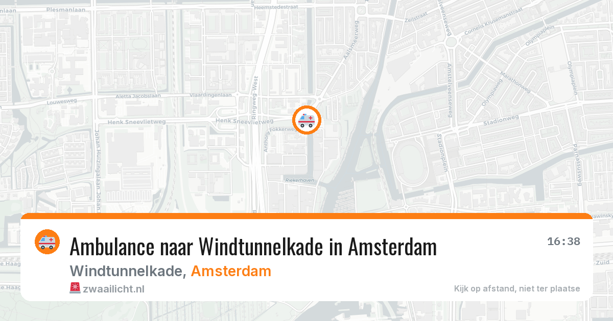 Ambulance naar Windtunnelkade in Amsterdam — 9 mei 2026