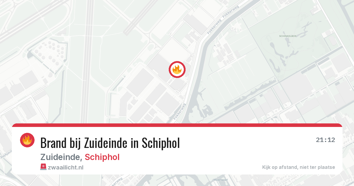 Brand bij Zuideinde in Schiphol — 14 mrt 2026