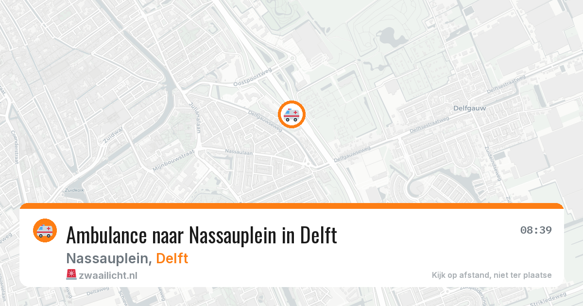 Ambulance naar Nassauplein in Delft — 6 jul 2026