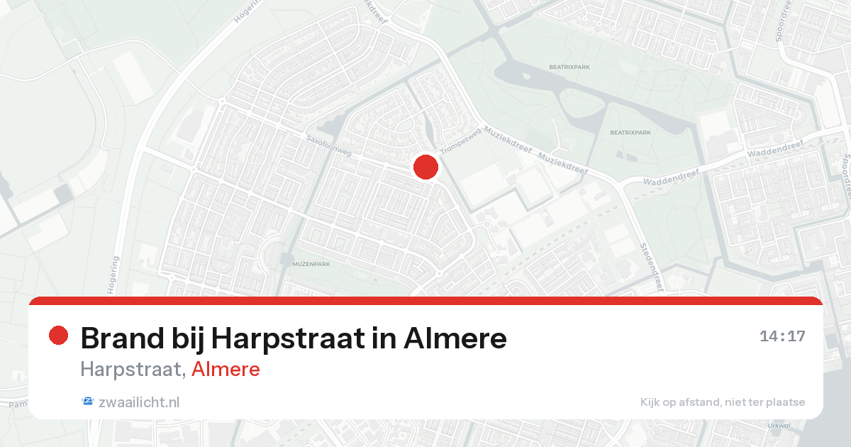 Brand bij Harpstraat in Almere — 21 aug 2026