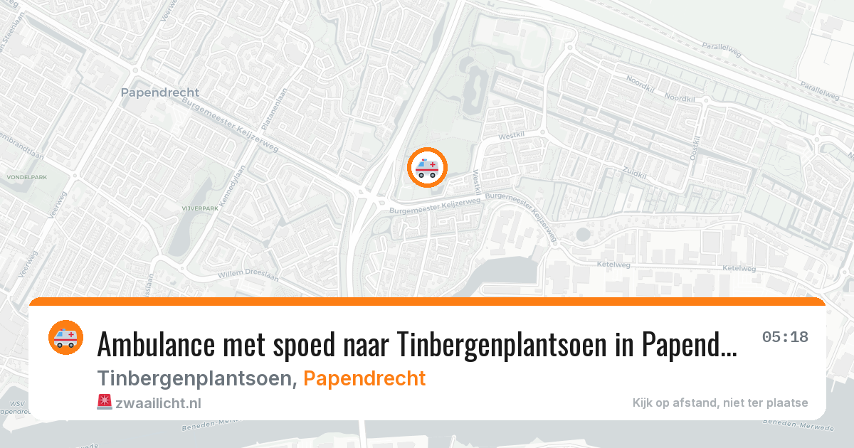 Ambulance met spoed naar Tinbergenplantsoen in Papendrecht — 31 jul 2026