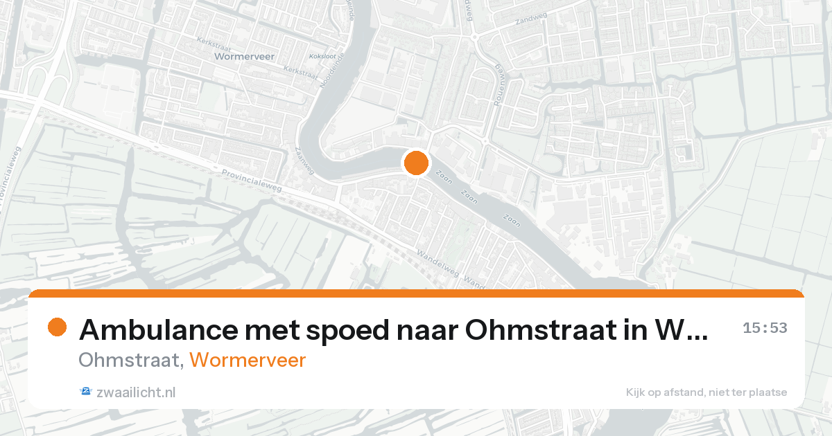 Ambulance met spoed naar Ohmstraat in Wormerveer — 18 aug 2026