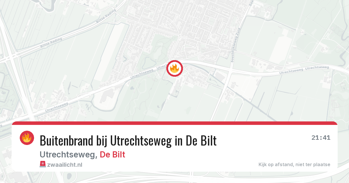 Buitenbrand bij Utrechtseweg in De Bilt — 7 aug 2026
