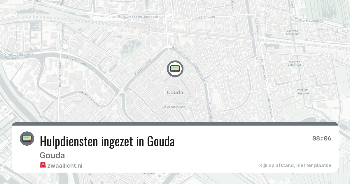 Hulpdiensten ingezet in Gouda — 18 jul 2026 | 🚨 Zwaailicht.nl