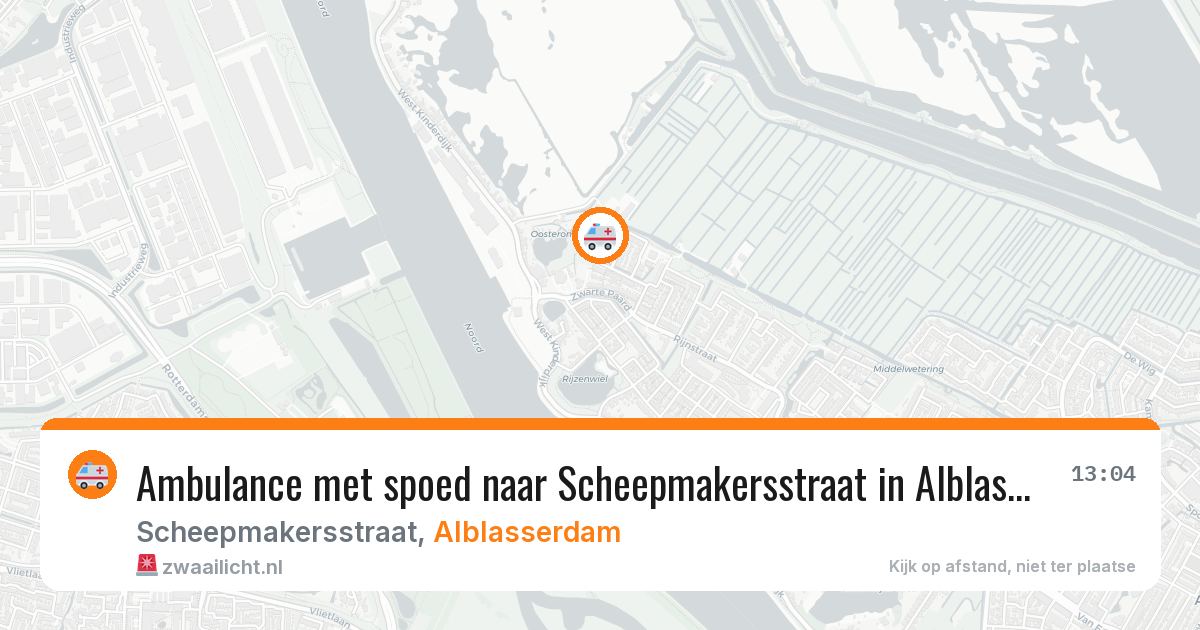 Ambulance met spoed naar Scheepmakersstraat in Alblasserdam — 25 jan 2026