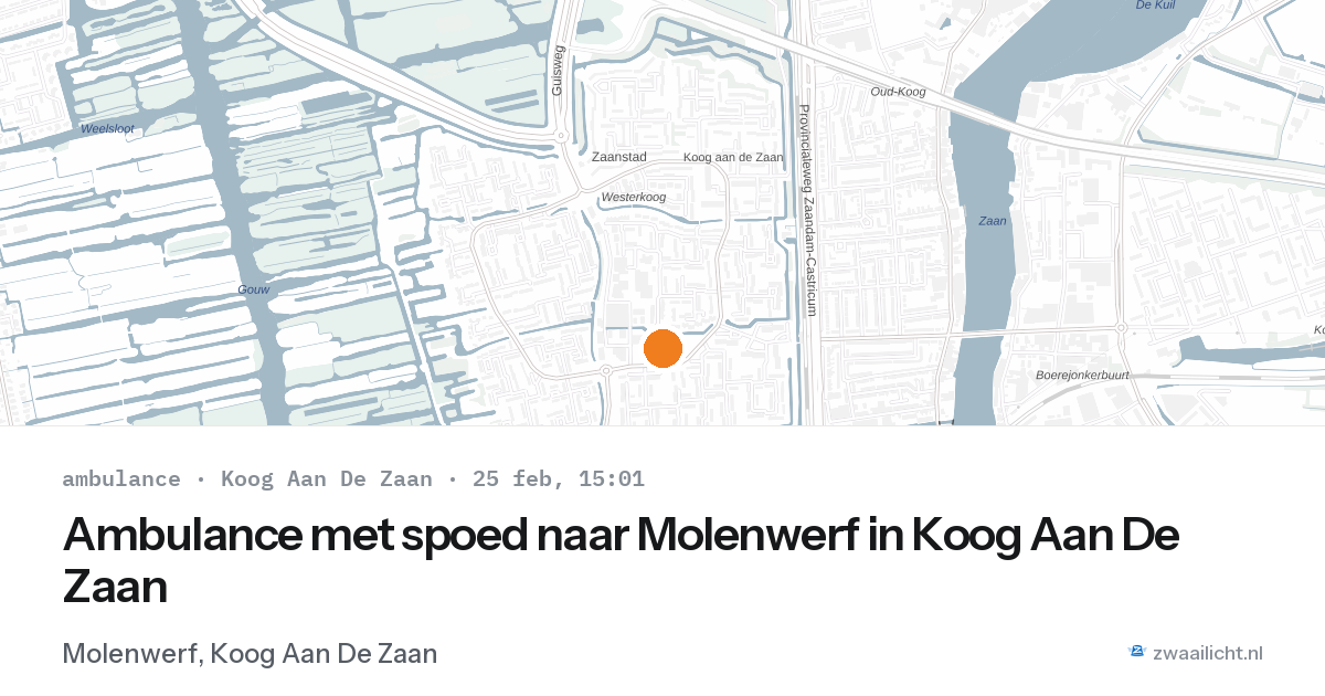Ambulance met spoed naar Molenwerf in Koog Aan De Zaan — 25 feb 2026