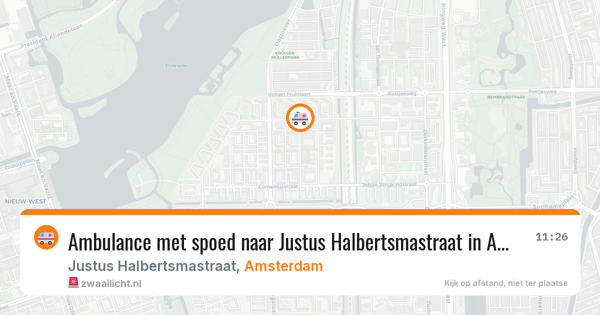 Ambulance met spoed naar Justus Halbertsmastraat in Amsterdam — 20 mei 2026