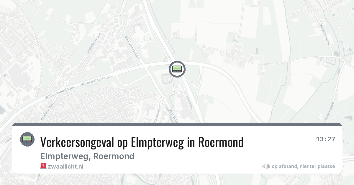Verkeersongeval op Elmpterweg in Roermond — 14 jul 2026