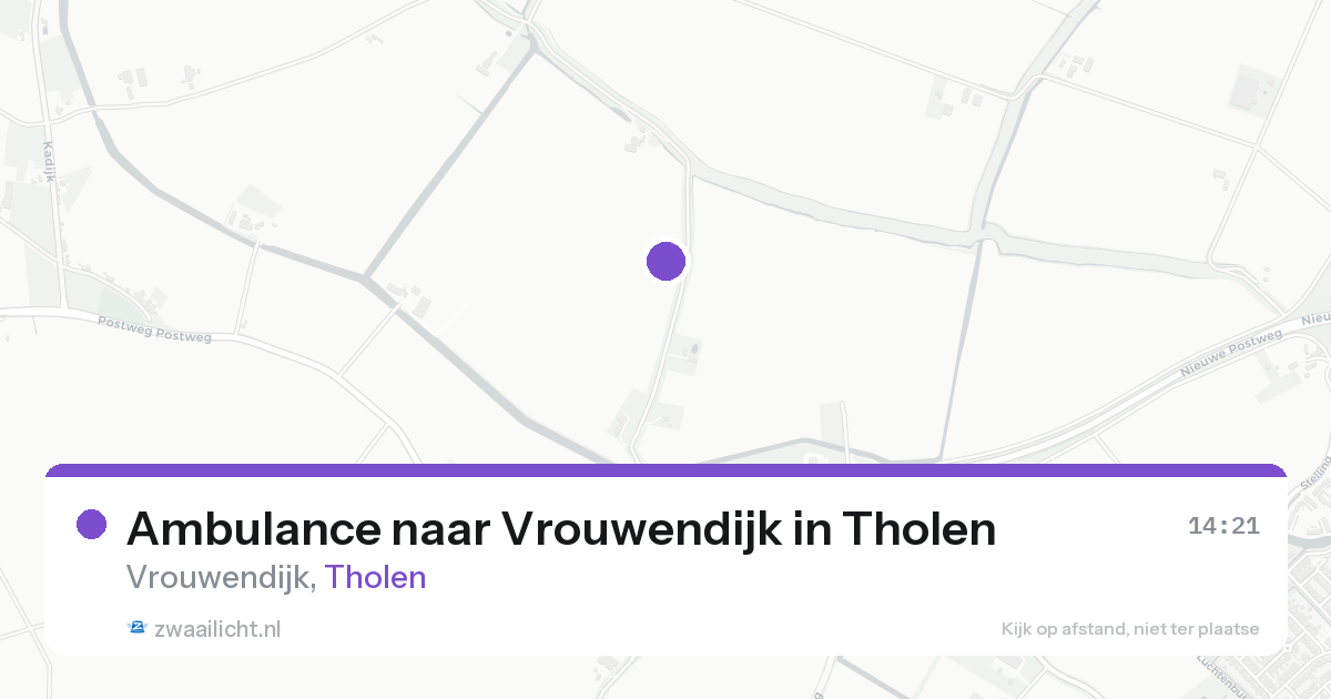 Ambulance naar Vrouwendijk in Tholen — 22 aug 2026