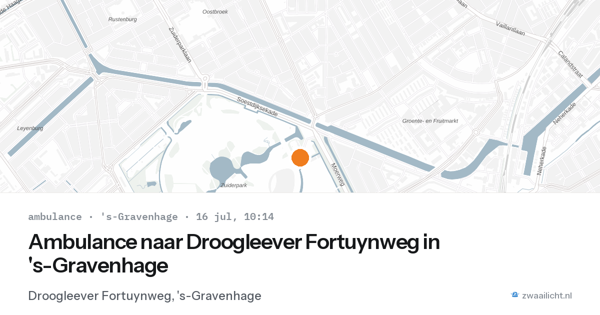 Ambulance naar Droogleever Fortuynweg in 's-Gravenhage — 16 jul 2026