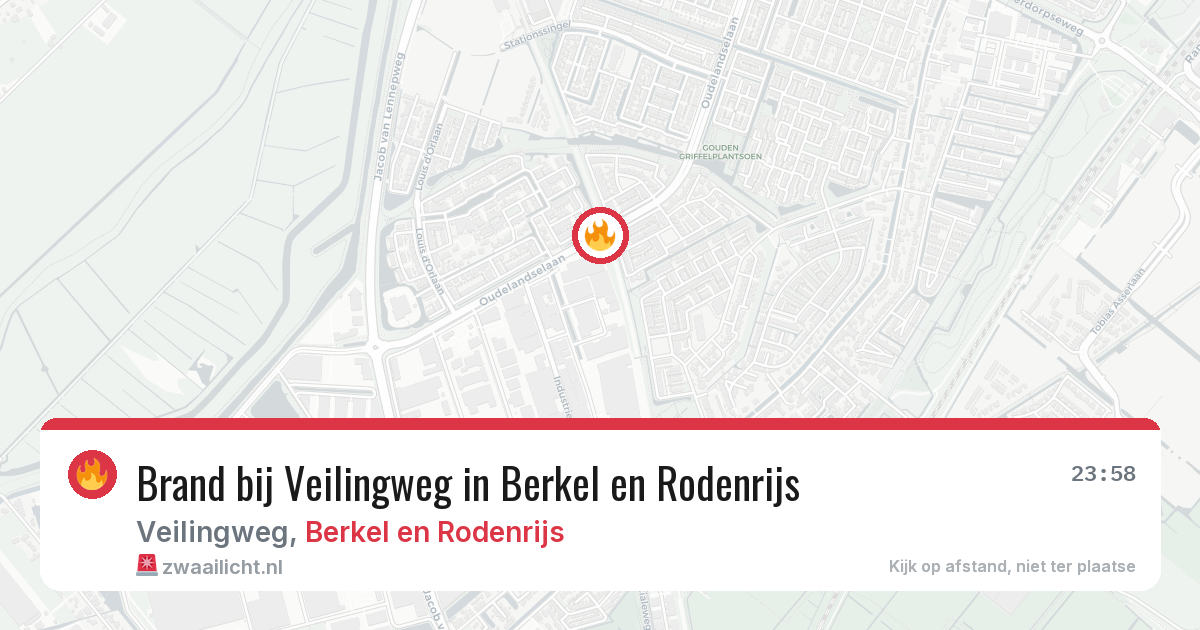 Brand bij Veilingweg in Berkel en Rodenrijs — 3 jul 2026