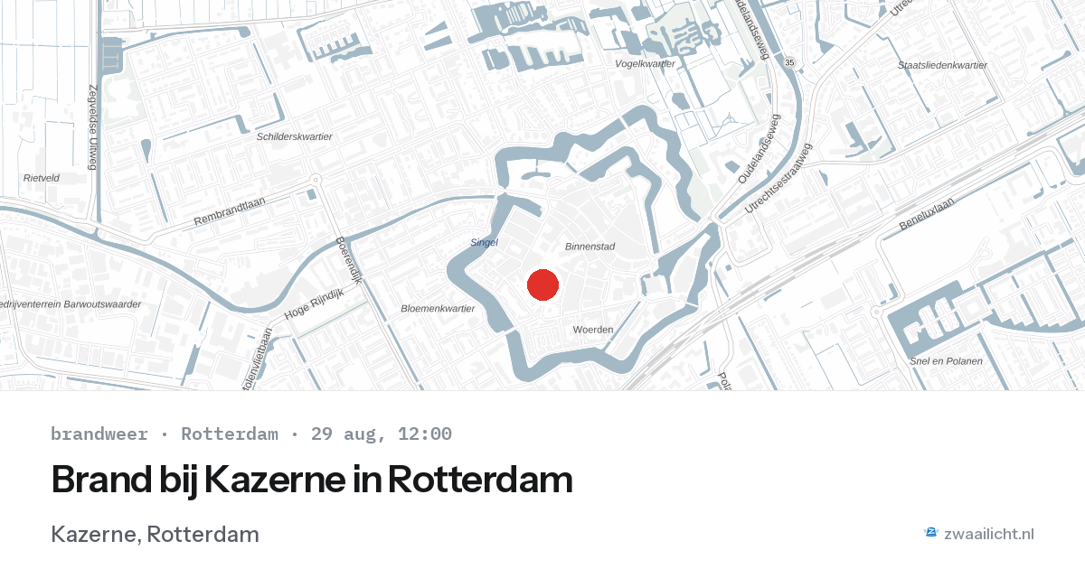 Brand bij Kazerne in Rotterdam — 29 aug 2026