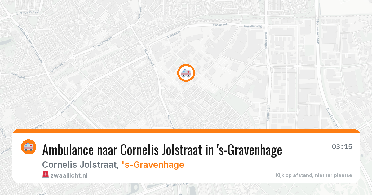 Ambulance naar Cornelis Jolstraat in 's-Gravenhage — 15 mrt 2026
