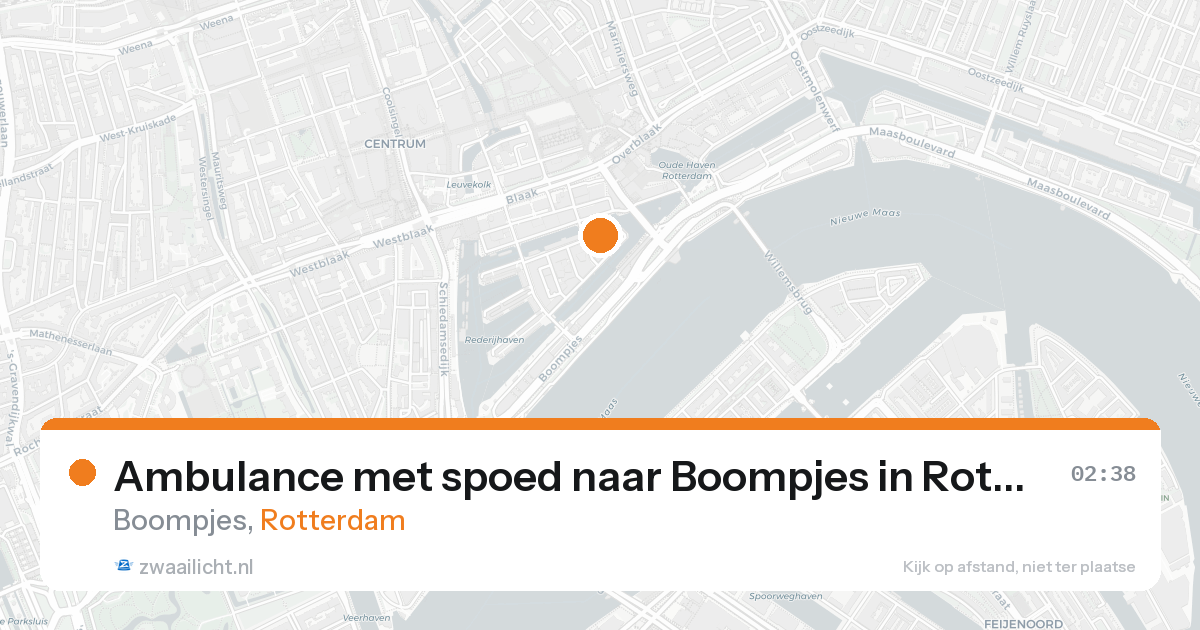 Ambulance met spoed naar Boompjes in Rotterdam — 16 aug 2026