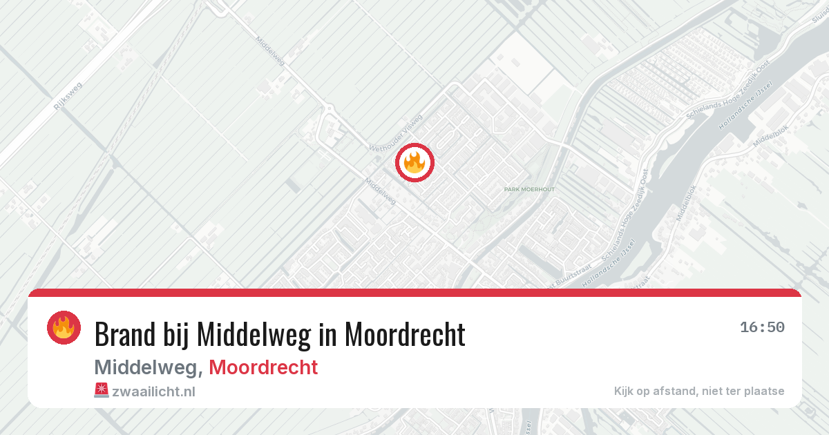 Brand bij Middelweg in Moordrecht — 28 jun 2026