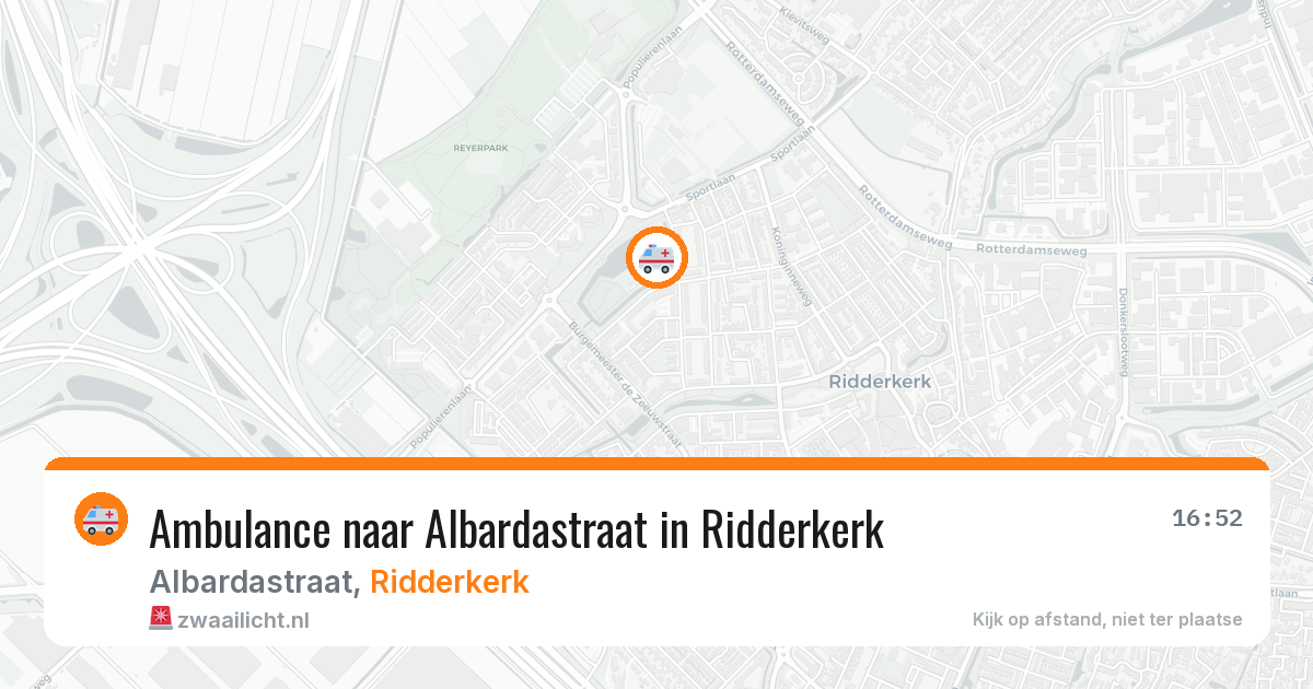 Ambulance naar Albardastraat in Ridderkerk — 11 aug 2026