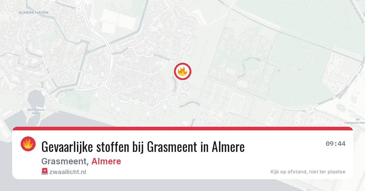 Gevaarlijke stoffen bij Grasmeent in Almere — 17 jun 2026