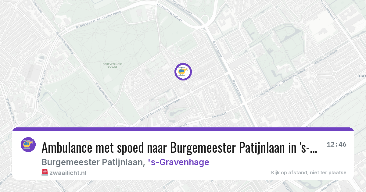 Ambulance met spoed naar Burgemeester Patijnlaan in 's-Gravenhage — 10 jun 2026