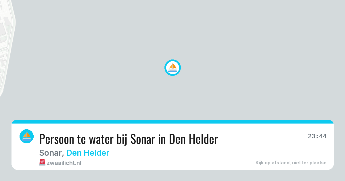 Persoon te water bij Sonar in Den Helder — 4 jul 2026