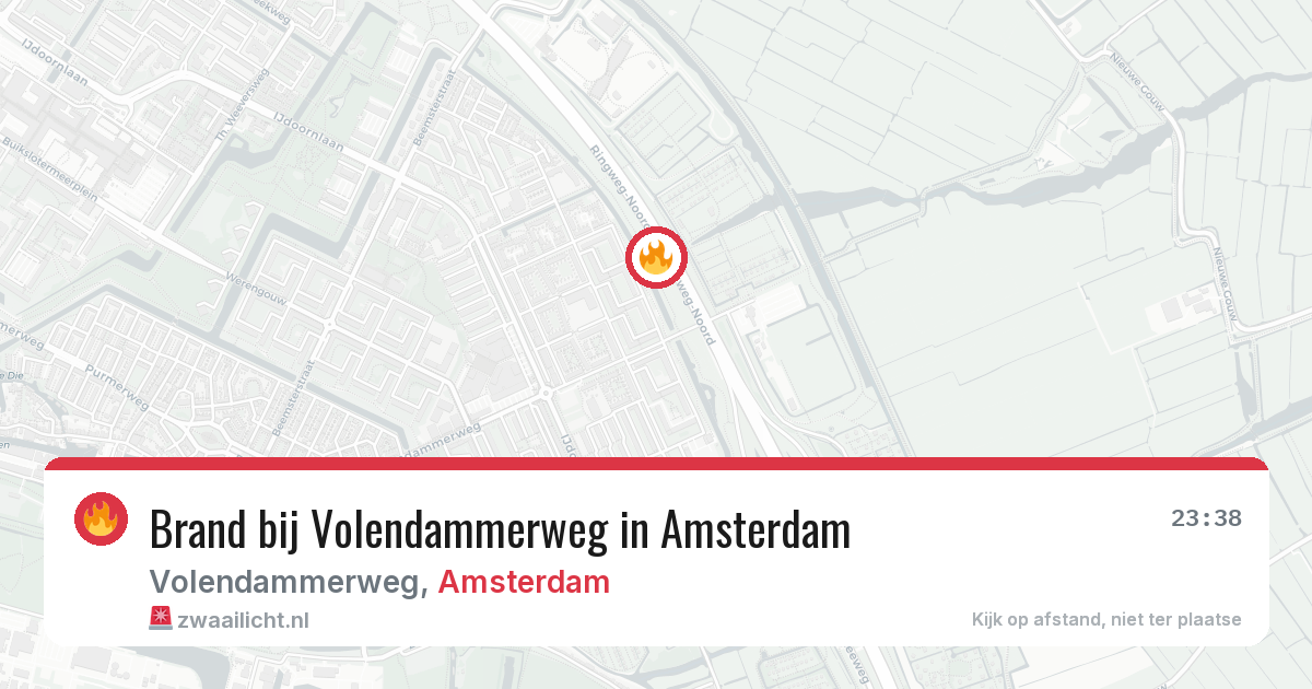 Brand bij Volendammerweg in Amsterdam — 17 mrt 2026