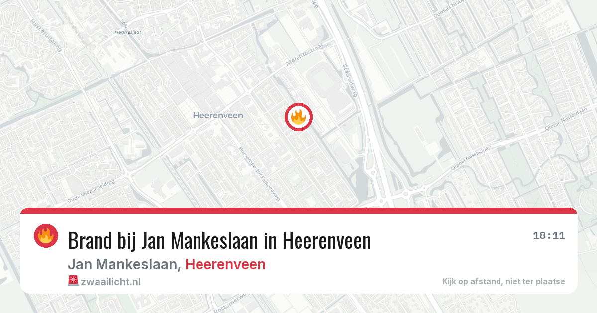 Brand bij Jan Mankeslaan in Heerenveen — 27 mei 2026