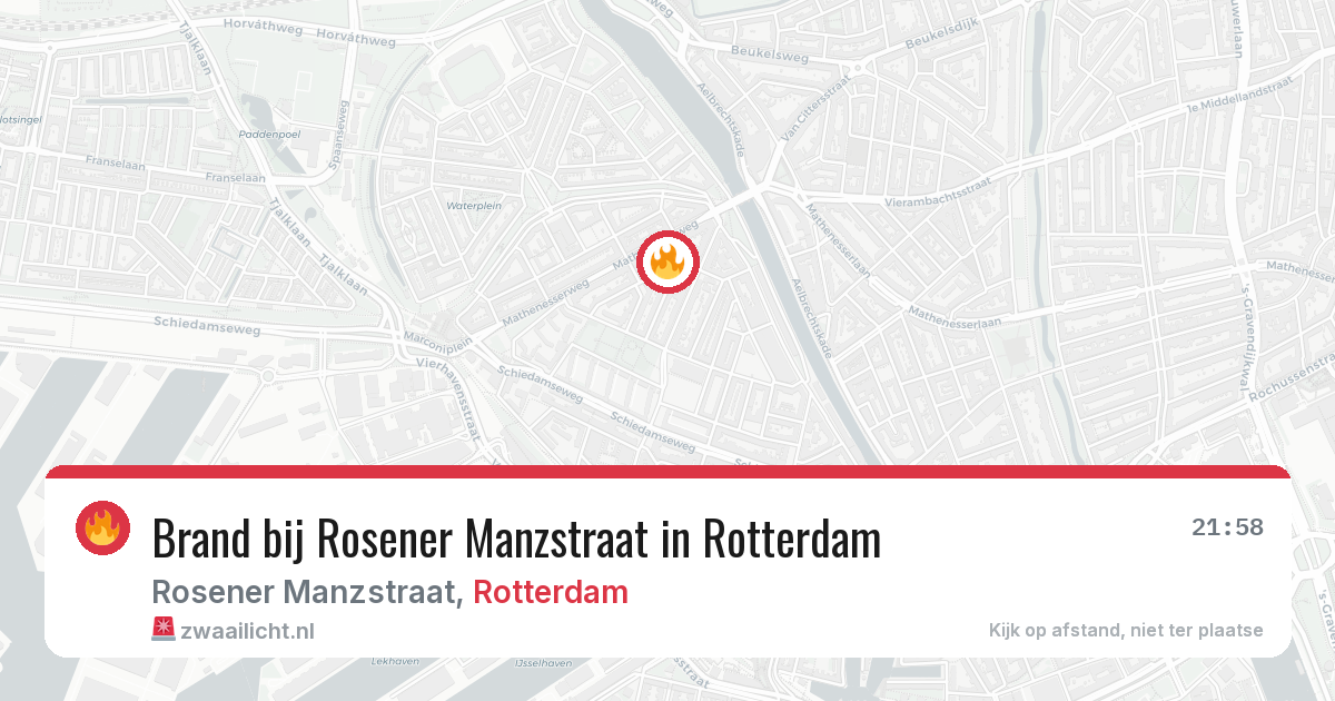 Brand bij Rosener Manzstraat in Rotterdam — 21 jul 2026