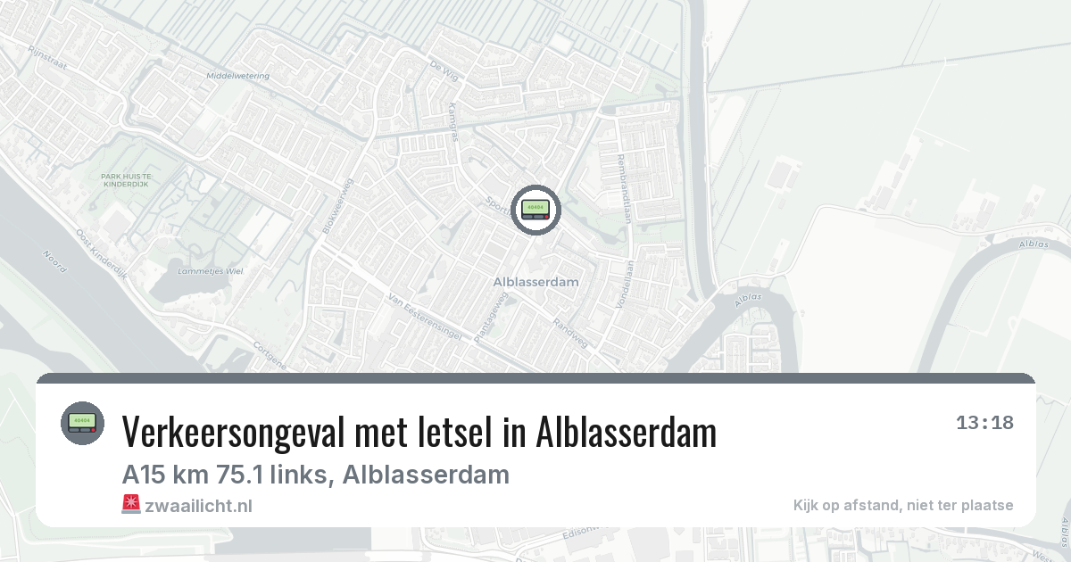 Verkeersongeval met letsel in Alblasserdam — 24 feb 2026