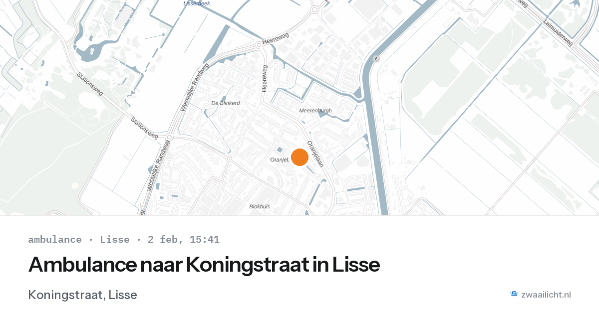 Ambulance naar Koningstraat in Lisse — 2 feb 2026