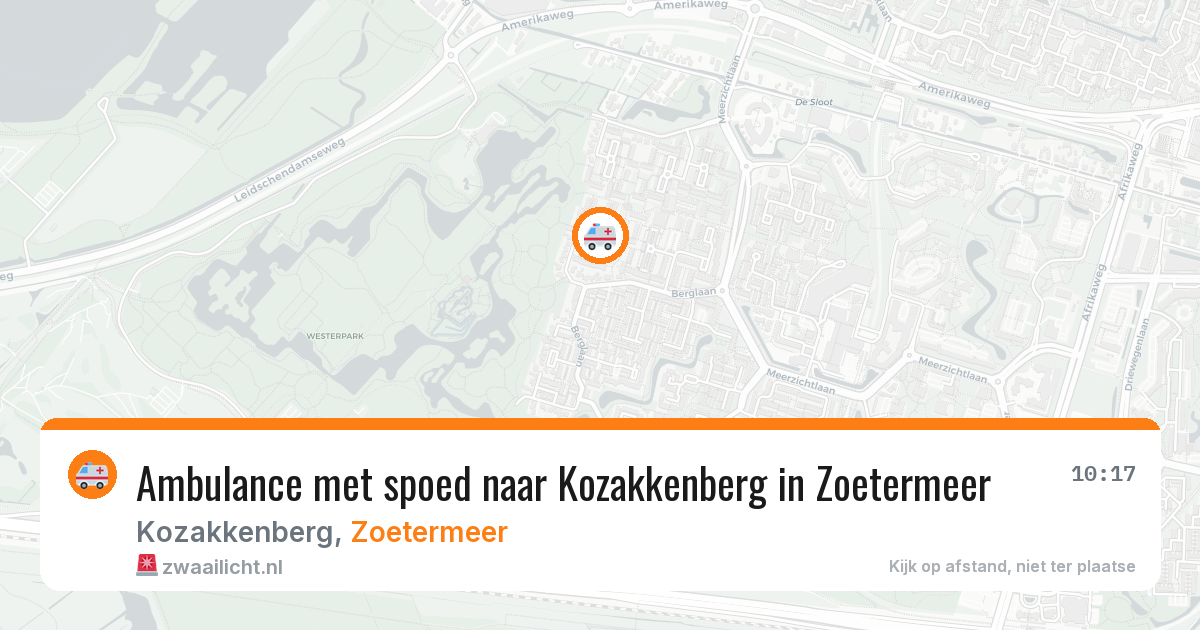 Ambulance met spoed naar Kozakkenberg in Zoetermeer — 20 jul 2026