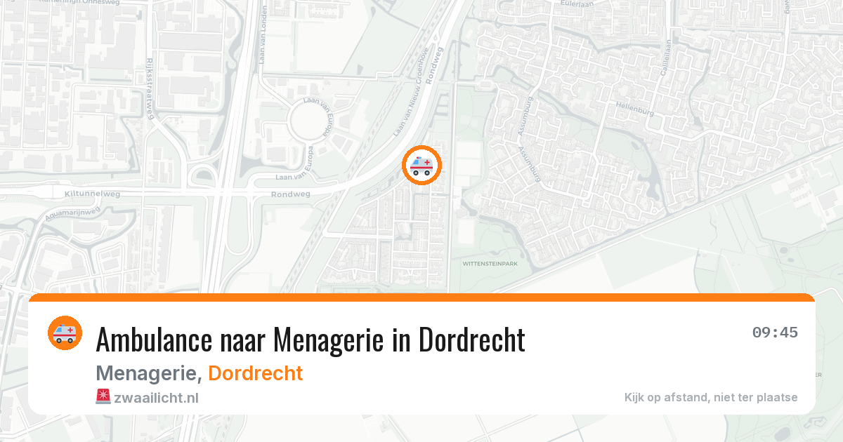 Ambulance naar Menagerie in Dordrecht — 12 mei 2026
