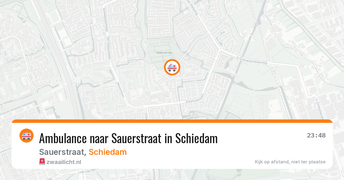 Ambulance naar Sauerstraat in Schiedam — 6 jul 2026