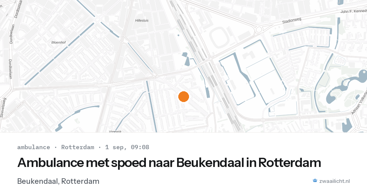 Ambulance met spoed naar Beukendaal in Rotterdam — 1 sep 2026