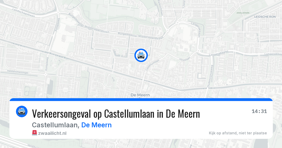 Verkeersongeval op Castellumlaan in De Meern — 1 apr 2026