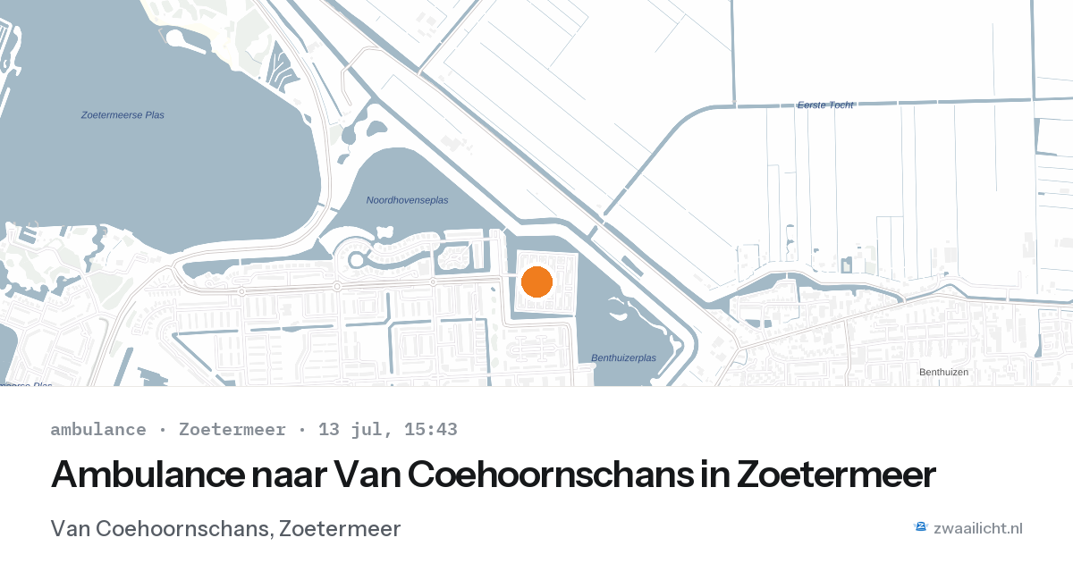Ambulance naar Van Coehoornschans in Zoetermeer — 13 jul 2026