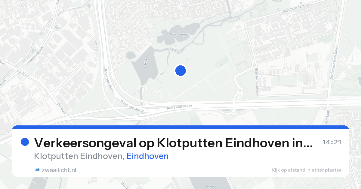 Verkeersongeval op Klotputten Eindhoven in Eindhoven — 20 aug 2026