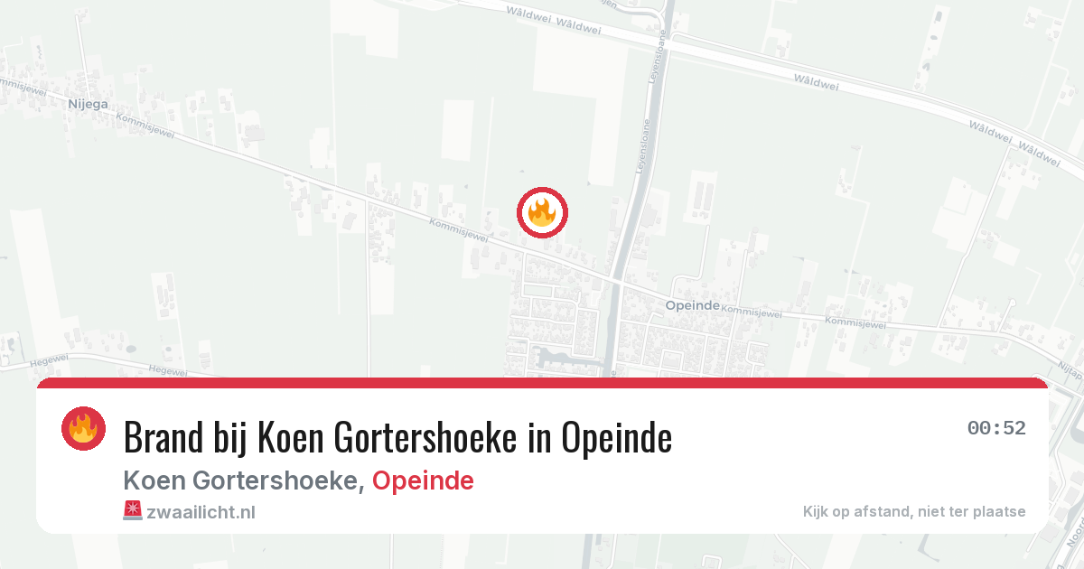 Brand bij Koen Gortershoeke in Opeinde — 14 jul 2026