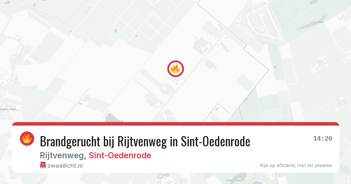 Brandgerucht bij Rijtvenweg in Sint-Oedenrode — 6 jul 2026