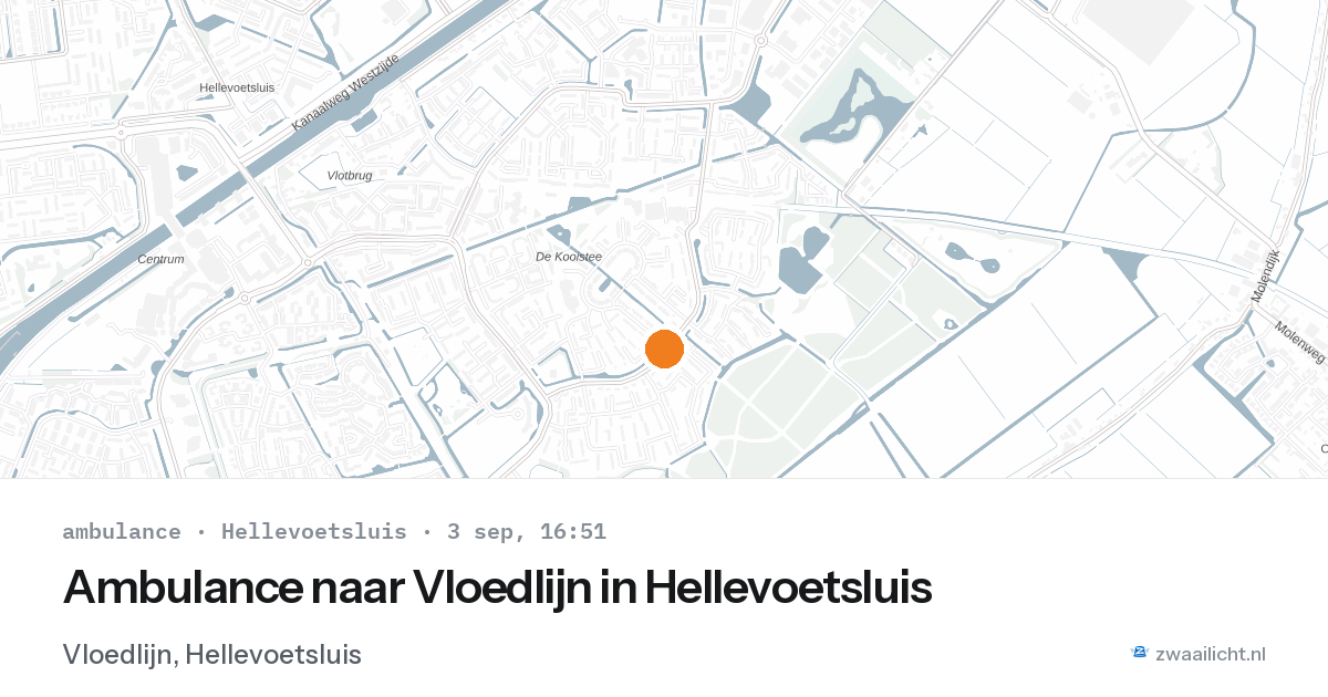 Ambulance naar Vloedlijn in Hellevoetsluis — 3 sep 2026