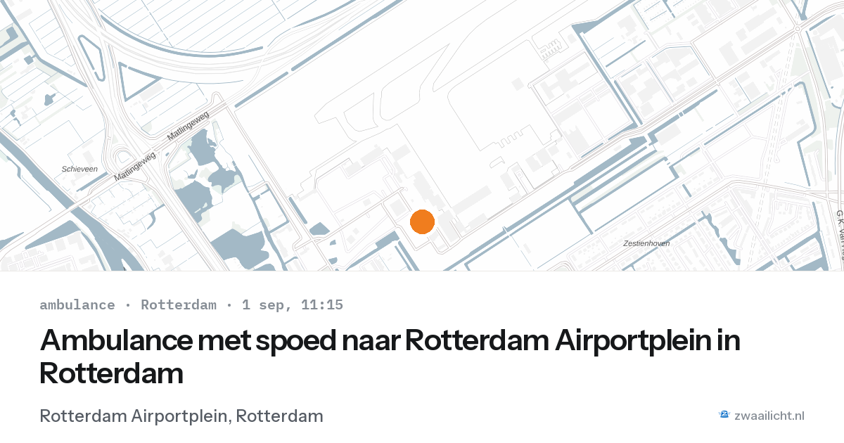 Ambulance met spoed naar Rotterdam Airportplein in Rotterdam — 1 sep 2026