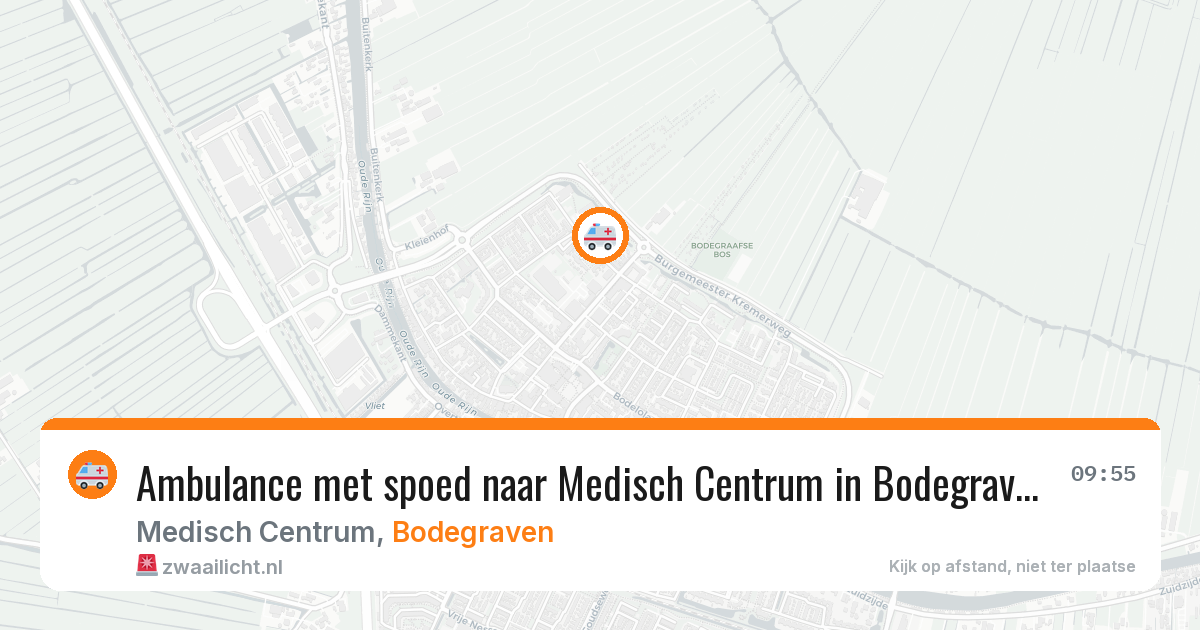 Ambulance met spoed naar Medisch Centrum in Bodegraven — 3 aug 2026