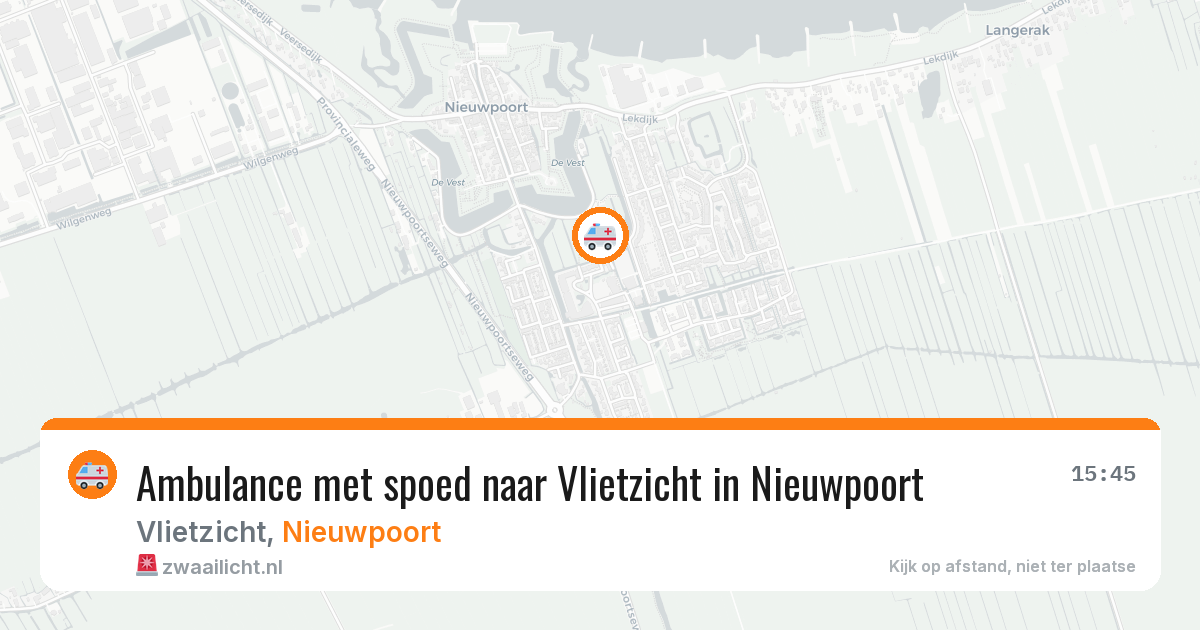 Ambulance met spoed naar Vlietzicht in Nieuwpoort — 29 apr 2026