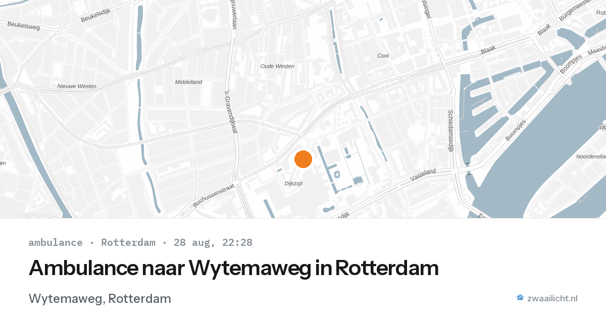 Ambulance naar Wytemaweg in Rotterdam — 28 aug 2026