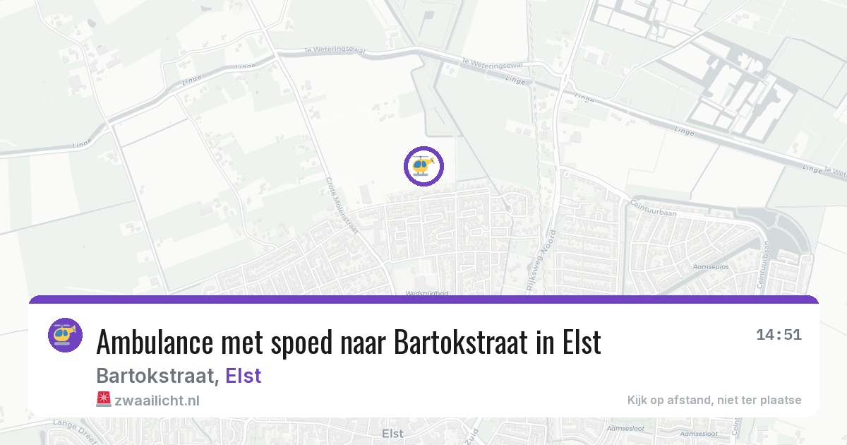 Ambulance met spoed naar Bartokstraat in Elst — 4 aug 2026