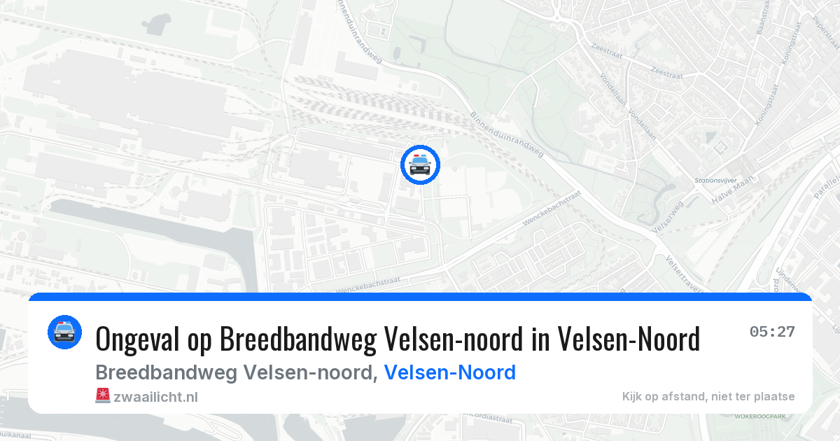 Ongeval op Breedbandweg Velsen-noord in Velsen-Noord — 8 aug 2026