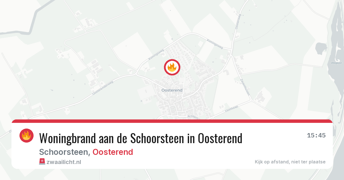 Woningbrand aan de Schoorsteen in Oosterend — 29 mrt 2026