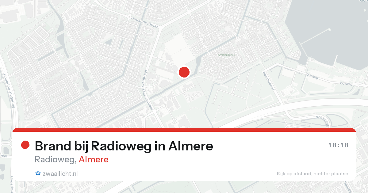 Brand bij Radioweg in Almere — 24 aug 2026
