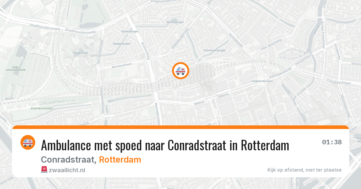 Ambulance met spoed naar Conradstraat in Rotterdam — 7 aug 2026