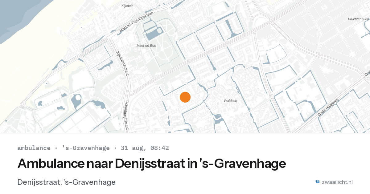 Ambulance naar Denijsstraat in 's-Gravenhage — 31 aug 2026