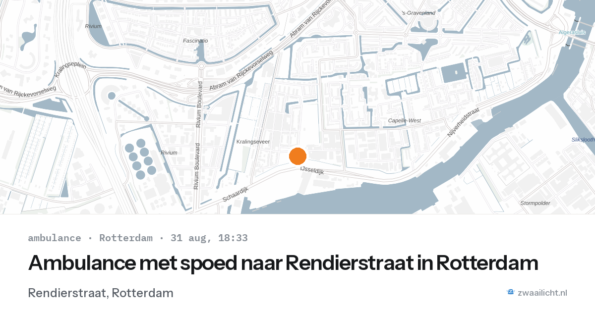 Ambulance met spoed naar Rendierstraat in Rotterdam — 31 aug 2026